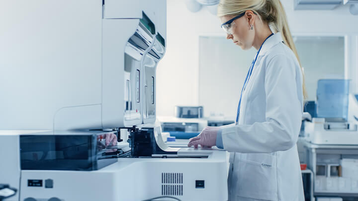 Scientist working in lab