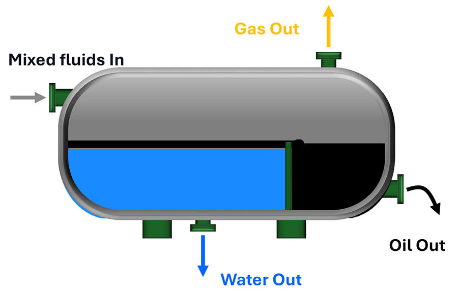Flow chart of fluids in tank